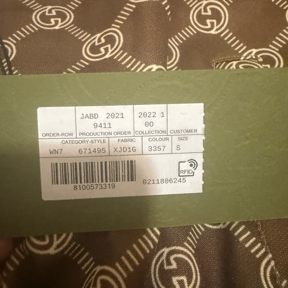 NEW!  Gucci Brown Technical Jersey Monogram  Logo Cropped Jacket - S - Picture 7 of 14